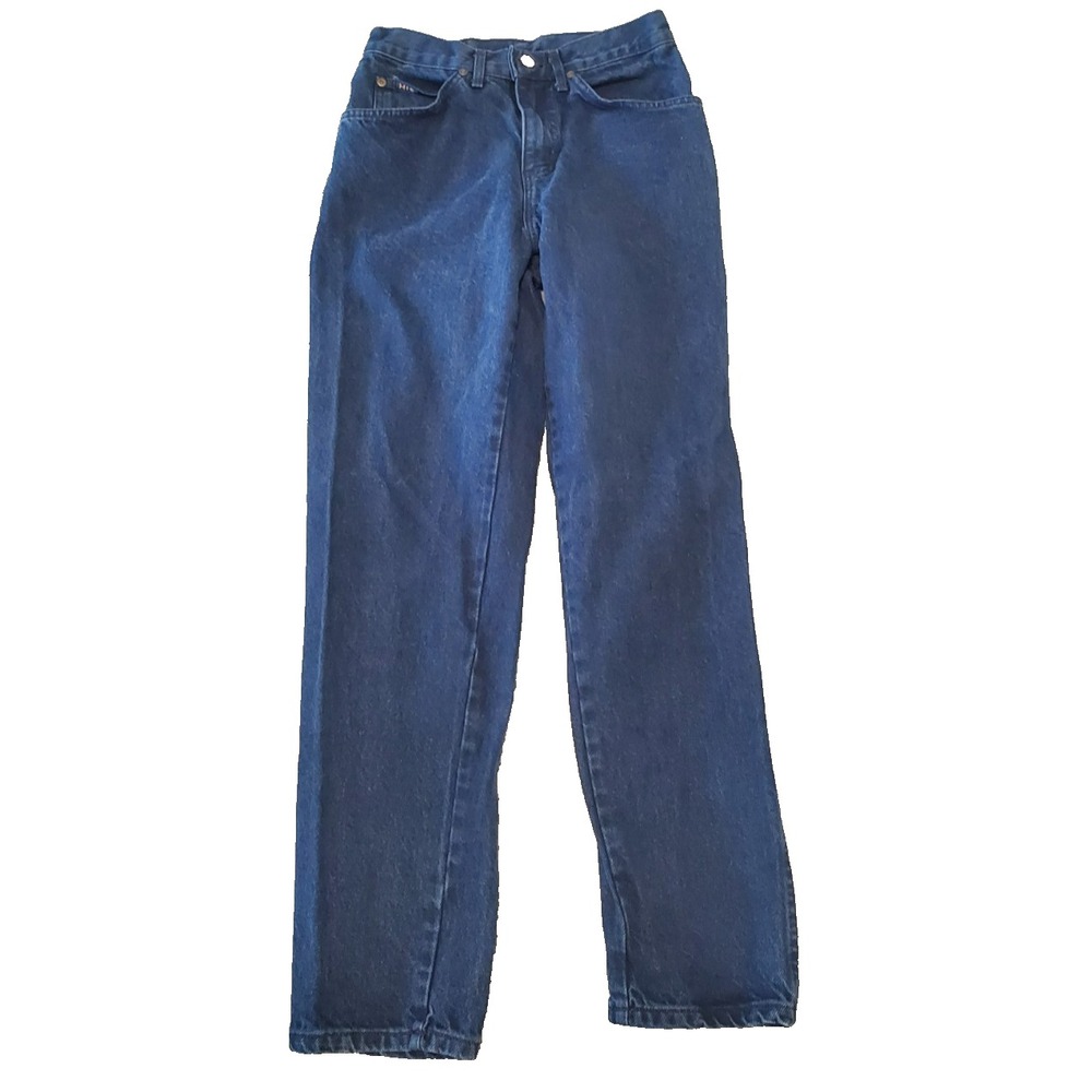 Vintage H.I.S. Jeans Mens 29x30 Dark Navy Blue Tapered Leg 90s Casual
